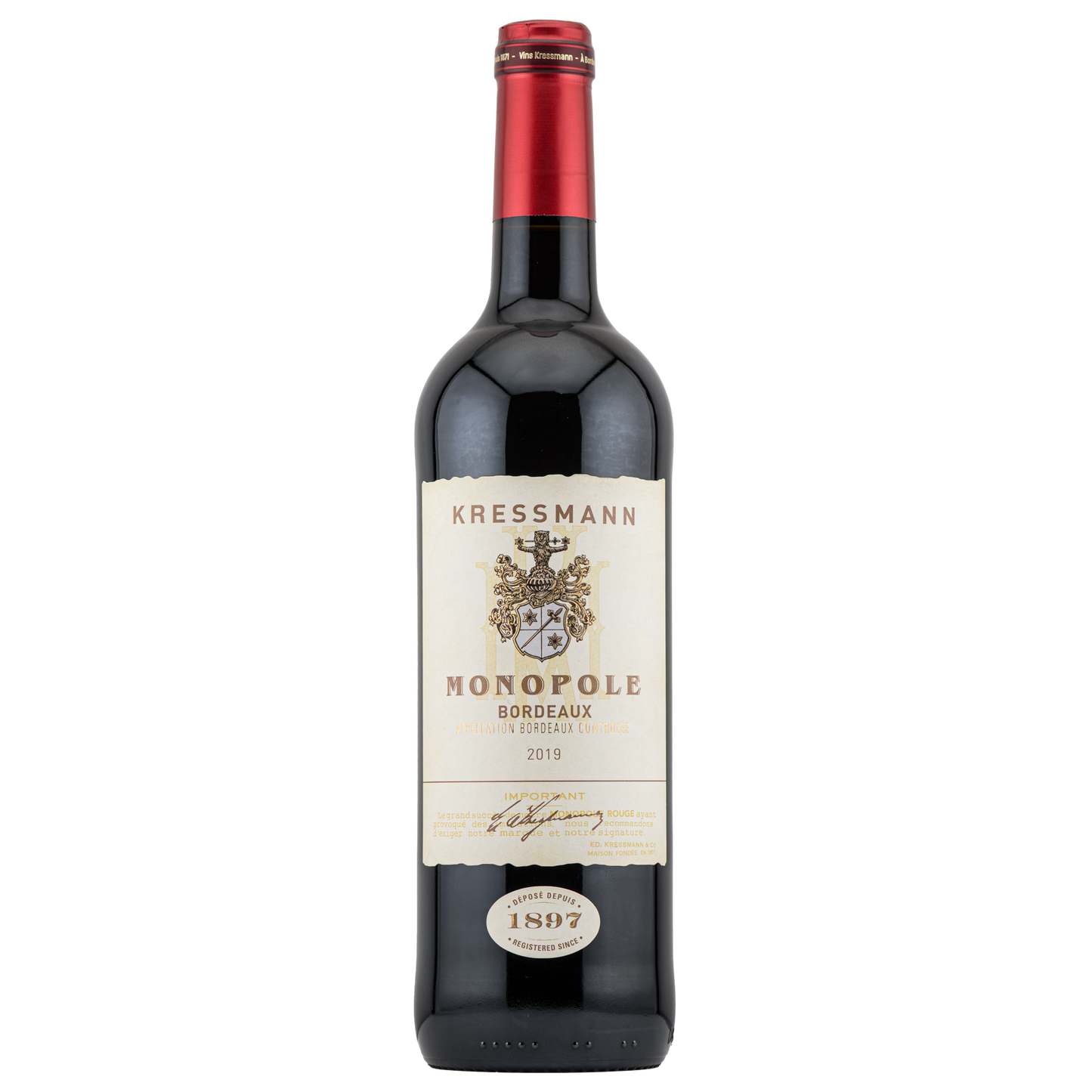 Bordeaux Rouge Monopole Aoc "Kressmann"