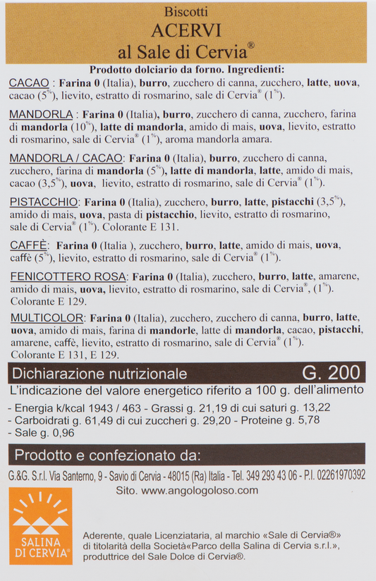 Acervi al Sale di Cervia etichetta ingredienti e valori nutrizionali – Luna Nuova Tartufi