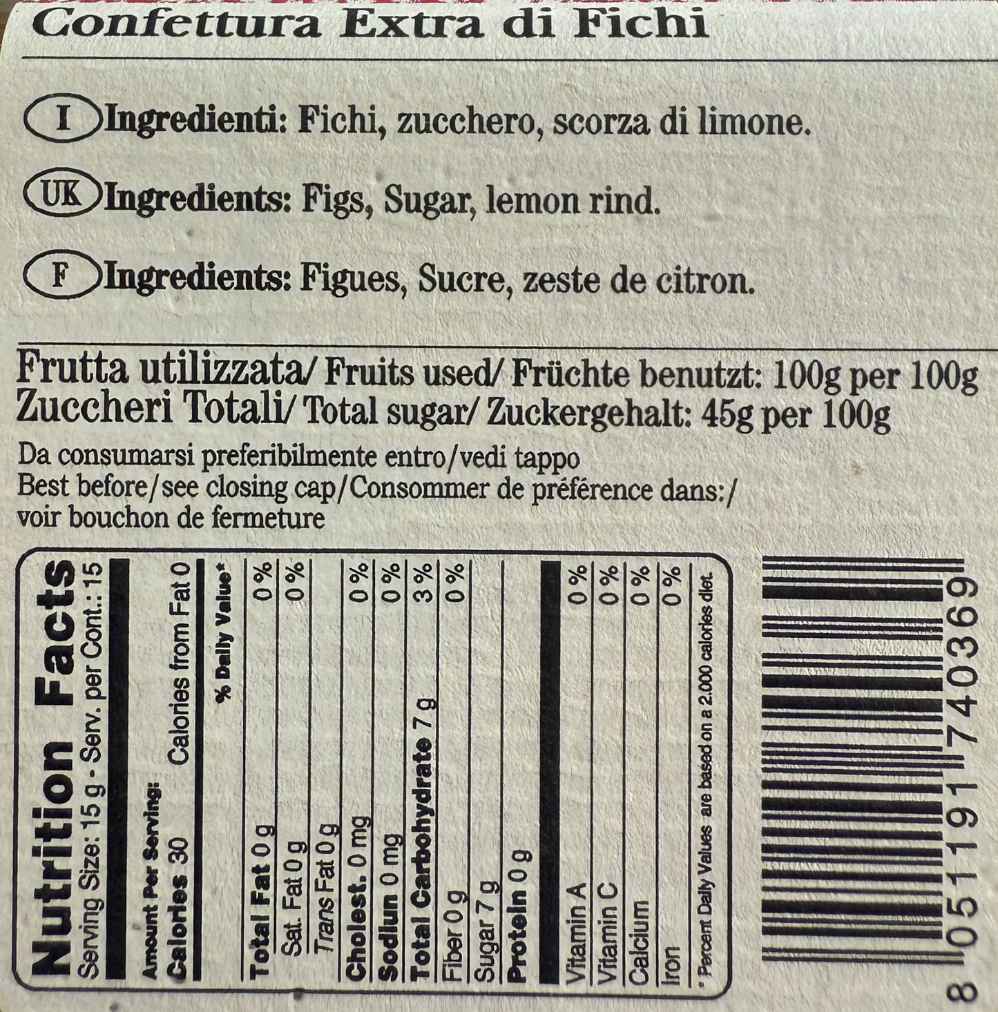 Confettura Extra "Morello" 225g senza Pectina