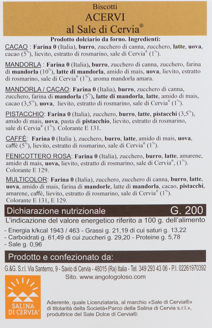 Acervi al Sale di Cervia etichetta ingredienti e valori nutrizionali – Luna Nuova Tartufi