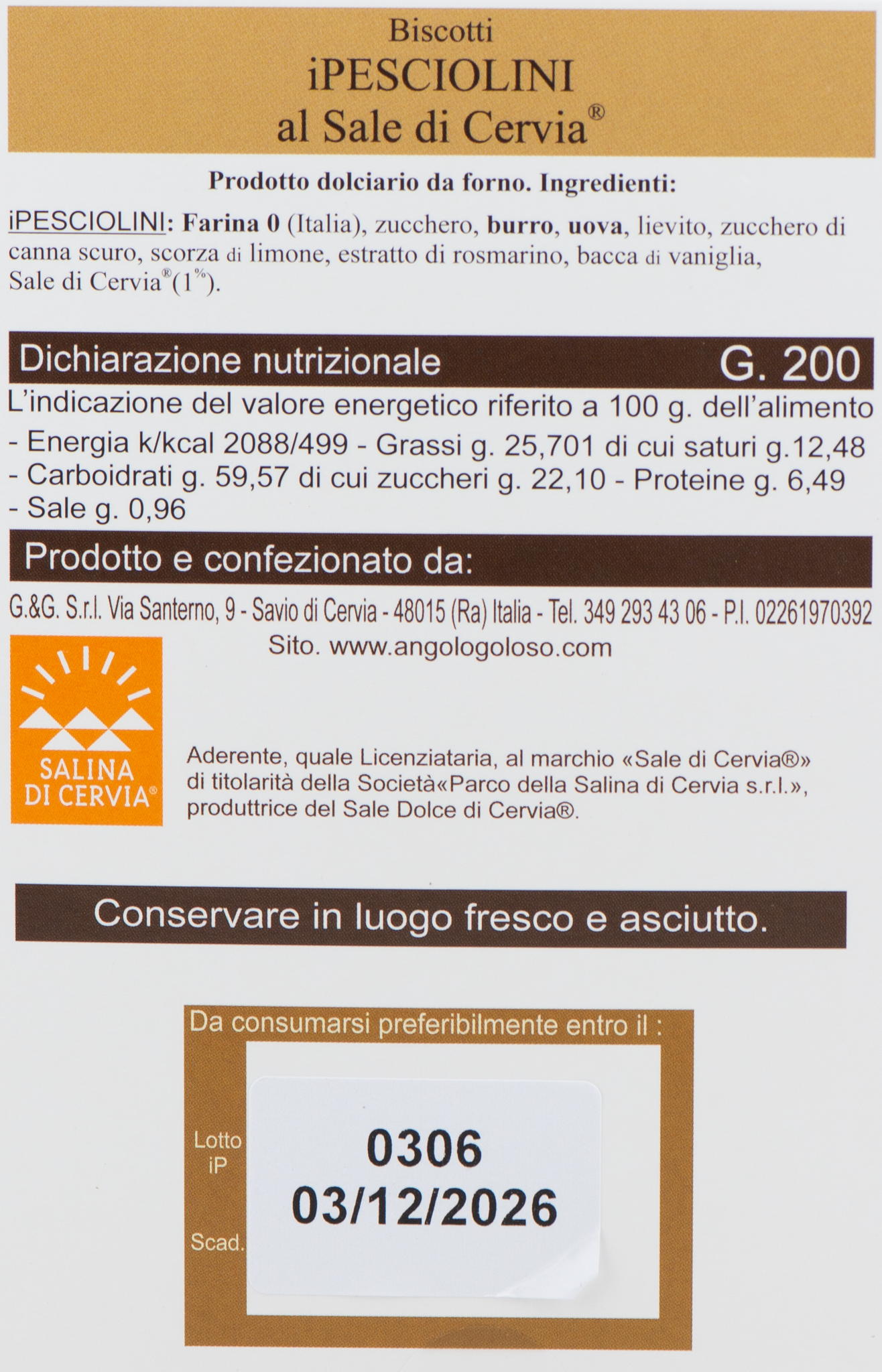 Pesciolini al Sale di Cervia etichetta ingredienti e valori nutrizionali – Luna Nuova Tartufi