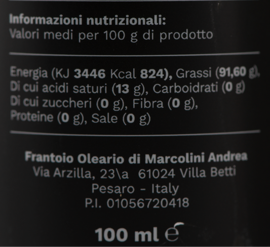 Angelo etichetta ingredienti e valori nutrizionali – Luna Nuova Tartufi