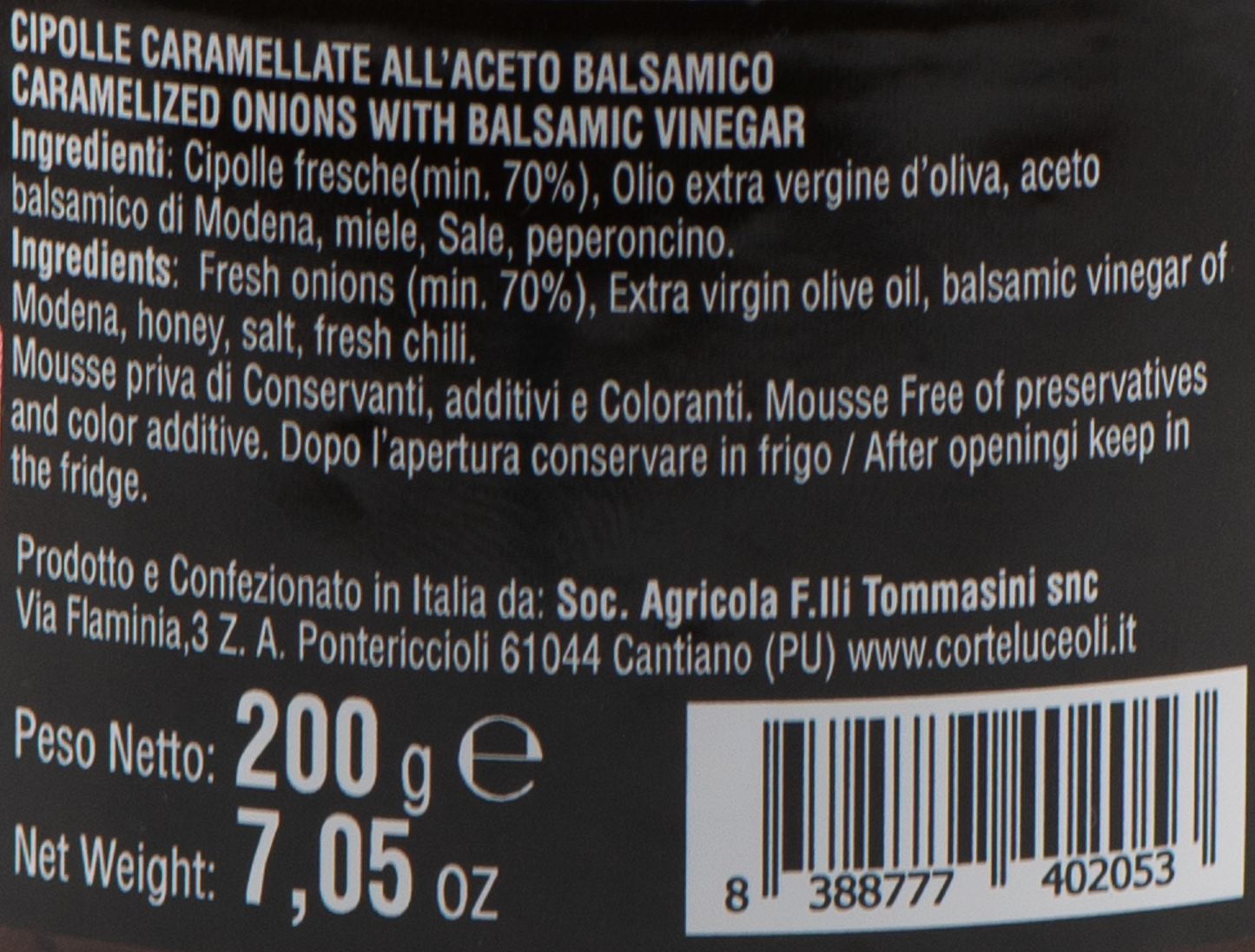 Cipolle Caramellate all'Aceto Balsamico "Cioppi' - Corte Luceoli" – Luna Nuova Tartufi (2)