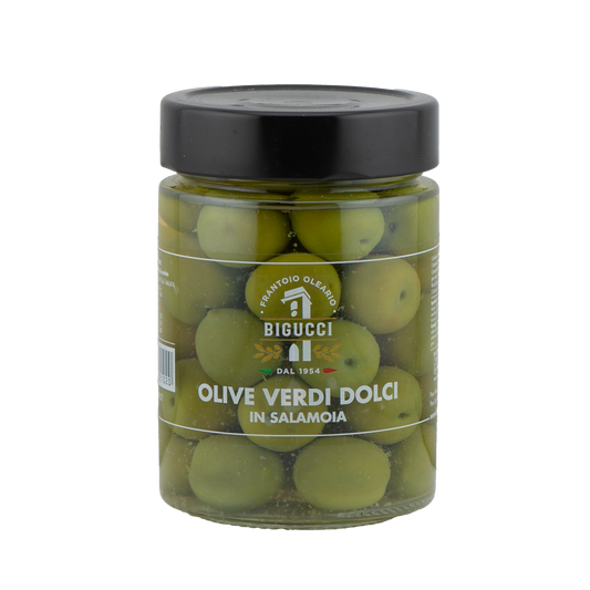Olive Verdi Dolci in Salamoia vasetto – Luna Nuova Tartufi