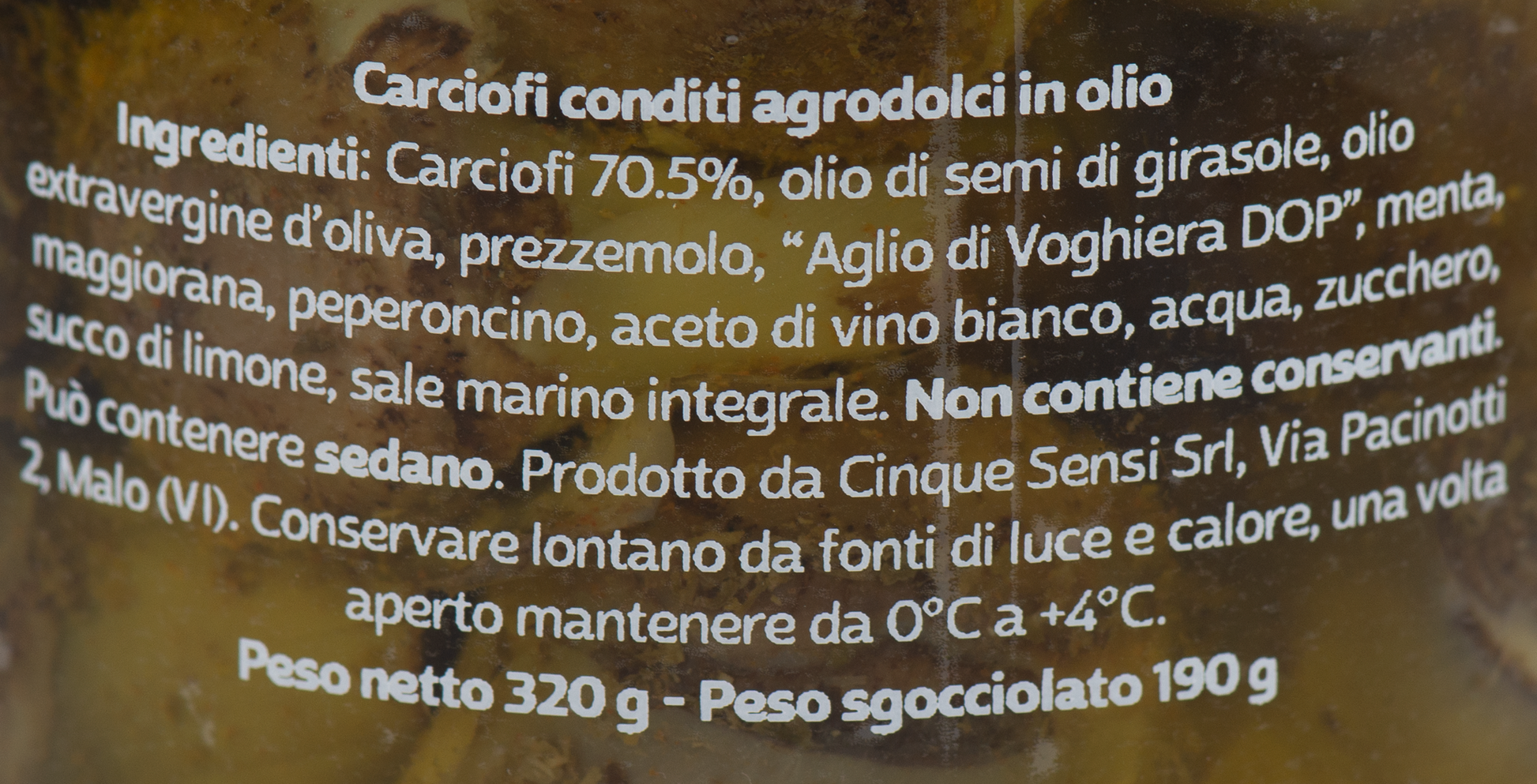 Rose di Carciofo etichetta ingredienti e valori nutrizionali 1 – Luna Nuova Tartufi