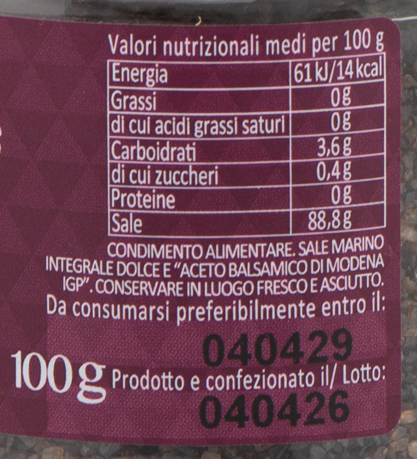 Sale Dolce di Cervia all'Aceto Balsamico di Modena IGP "Salina di Cervia" – Luna Nuova Tartufi (3)