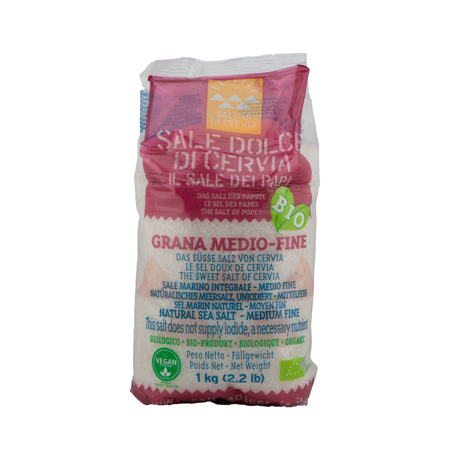 Sale Dolce di Cervia Grana Medio-Fine BIO 1kg "Salina di Cervia" – Luna Nuova Tartufi