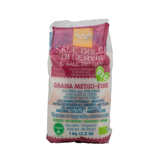 Sale Dolce di Cervia Grana Medio-Fine BIO 1kg "Salina di Cervia" – Luna Nuova Tartufi