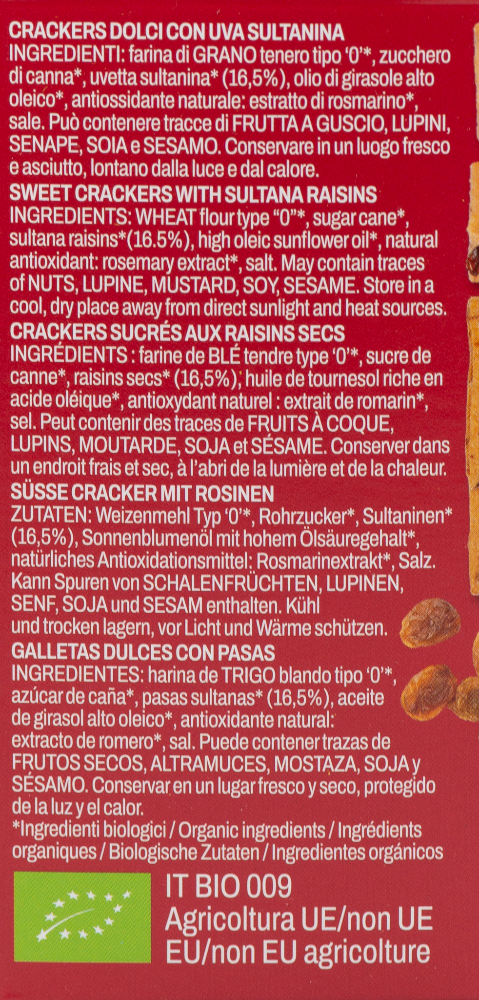 Tessere Dolci all'Uva Sultanina Bio etichetta ingredienti e valori nutrizionali 1 – Luna Nuova Tartufi