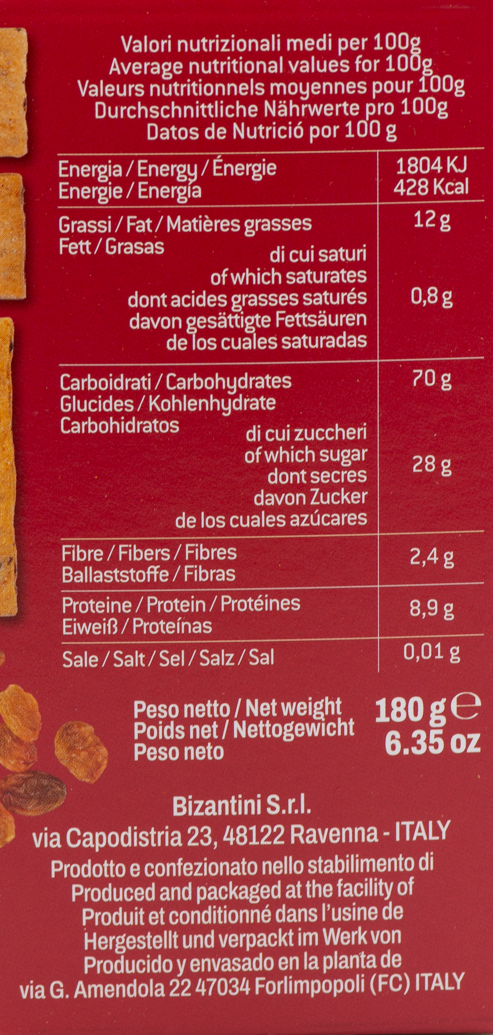 Tessere Dolci all'Uva Sultanina Bio etichetta ingredienti e valori nutrizionali 2 – Luna Nuova Tartufi