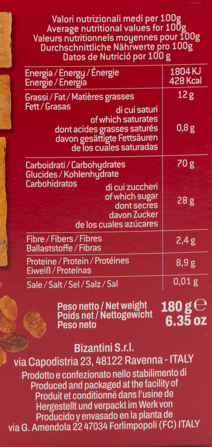 Tessere Dolci all'Uva Sultanina Bio etichetta ingredienti e valori nutrizionali 2 – Luna Nuova Tartufi