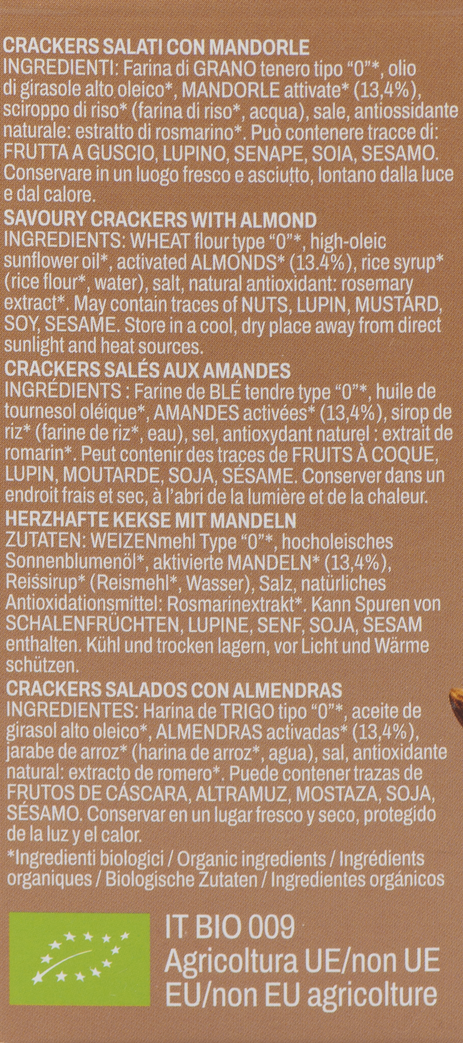 Tessere Salate alle Mandorle Bio etichetta ingredienti e valori nutrizionali 1 – Luna Nuova Tartufi