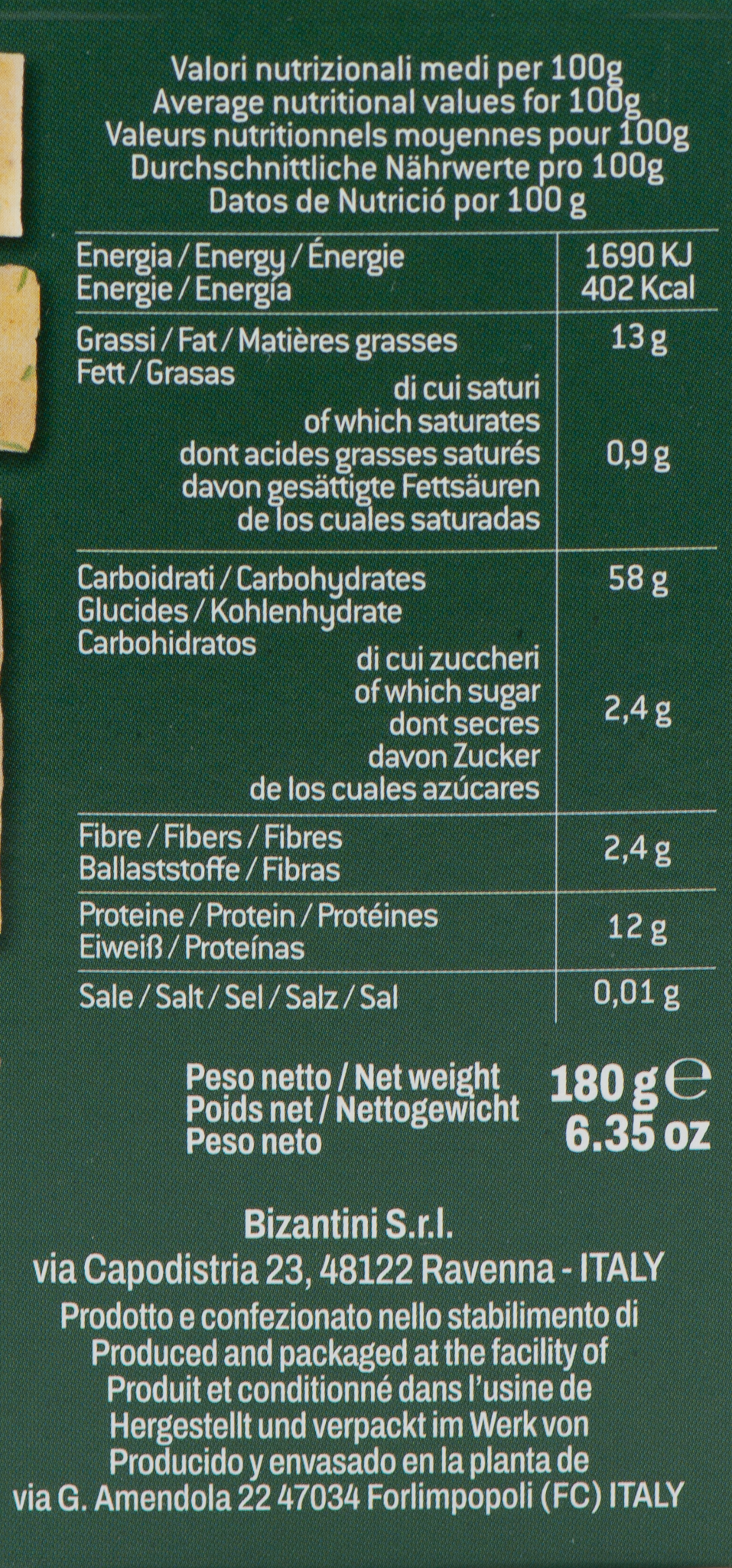 Tessere Salate al Rosmarino Bio etichetta ingredienti e valori nutrizionali 2 – Luna Nuova Tartufi
